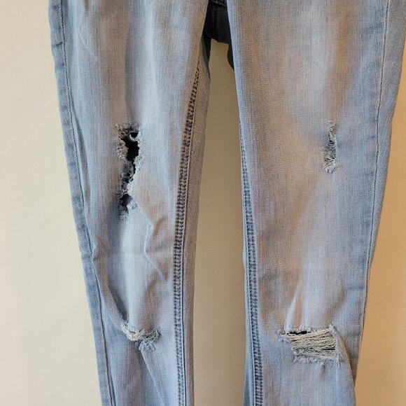 RSQ Women Distress Melrose Cuff Ankle Blue Skinny Jeans Size 1 Pocket Low Rise - Picture 3 of 9